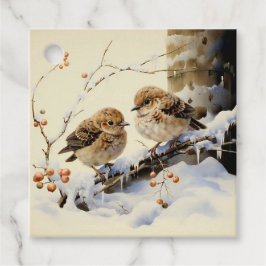 Etiquetas Para Recuerdos Vintage Watercolor Winter Bird Brands