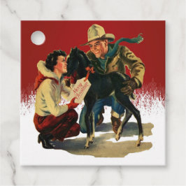 Etiquetas Para Recuerdos Vintage Western Cowboy Cowgirl Horse Navidades
