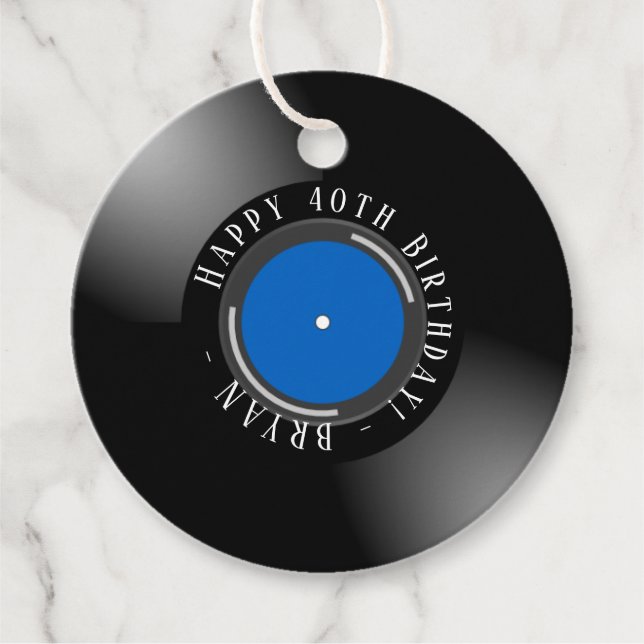 Etiquetas Para Recuerdos Vinyl Birthday (Anverso)