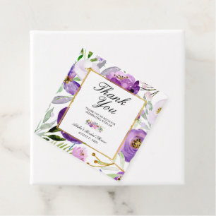 Etiquetas Para Recuerdos Violet & Gold Floral Bridal Shower