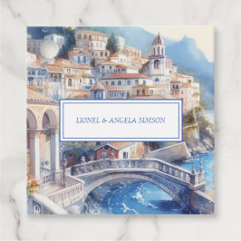 Etiquetas Para Recuerdos Vista elegante de la Costa Amalfitana Italia