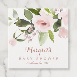 ETIQUETAS PARA RECUERDOS WASH DE COLOR SUTIL RUBOR PINK FLORAL BABY SHOWER