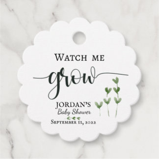 Etiquetas Para Recuerdos Watch Me Grow Baby Shower Favor Tags