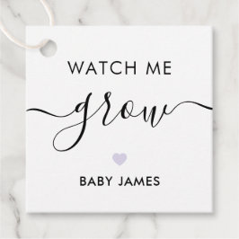 Etiquetas Para Recuerdos Watch Me Grow, Plant Baby Shower Tag, Lavender