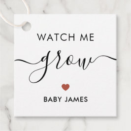 Etiquetas Para Recuerdos Watch Me Grow, Plant Baby Shower Tag, Terracotta