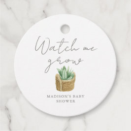 Etiquetas Para Recuerdos Watch Me Grow Simple Succulum Baby Shower