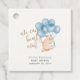 Etiquetas Para Recuerdos Watercolor Bear Blue Balloon Baby Shower Classic