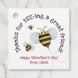 Etiquetas Para Recuerdos Watercolor Bee Valentine Tag
