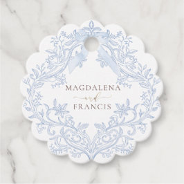 Etiquetas Para Recuerdos watercolor blue crest wedding