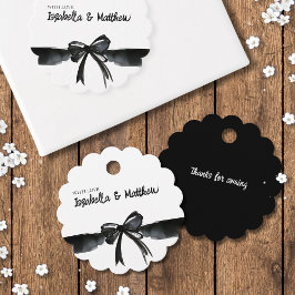 Etiquetas Para Recuerdos Watercolor Bow Classic de moda Gracias Boda