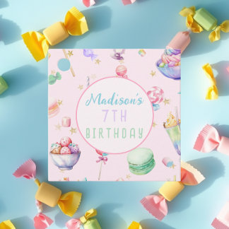 Etiquetas Para Recuerdos Watercolor Candy Wonderland Pastel Fiesta de Cumpl