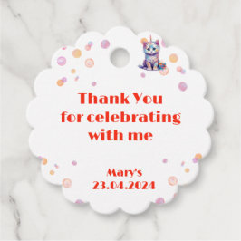 Etiquetas Para Recuerdos Watercolor Caticorn Meow-Gical Birthday gracias