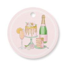Watercolor Champagne y Drin Cake Bridal Brunch