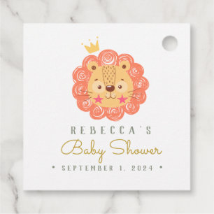 Etiquetas Para Recuerdos Watercolor Cute Lion Baby Shower