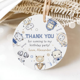 Etiquetas Para Recuerdos Watercolor Cute Robot Kids Fiesta de cumpleaños