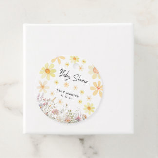 Etiquetas Para Recuerdos Watercolor Daisy Baby Shower