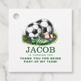 Etiquetas Para Recuerdos Watercolor de los niños de la Marina Green Soccer