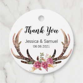 Etiquetas Para Recuerdos Watercolor Deer Antlers Bohemian Boda Gracias