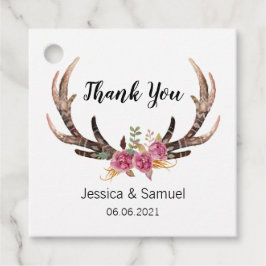 Etiquetas Para Recuerdos Watercolor Deer Antlers Bohemian Boda Gracias