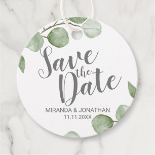Etiquetas Para Recuerdos Watercolor Eucalyptus Wedding Save the Date