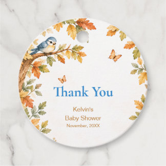 Etiquetas Para Recuerdos Watercolor Fall Autumn Baby Boy Shower Thank You