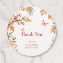 Watercolor Fall Autumn Baby Girl Shower Thank You