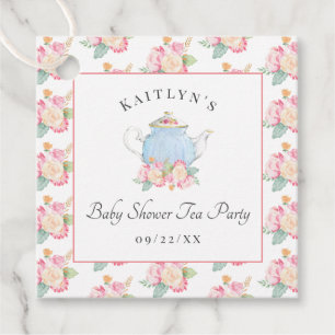 Etiquetas Para Recuerdos Watercolor Floral Tea Fiesta   BABY SHOWER