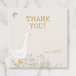 Etiquetas Para Recuerdos Watercolor Goose Wildflower Baby Shower
