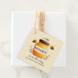 Etiquetas Para Recuerdos Watercolor Honey & Bees Baby Shower Yellow