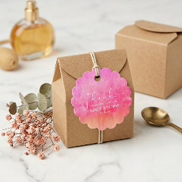 Etiquetas Para Recuerdos Watercolor Hot Pink and Orange Wedding 