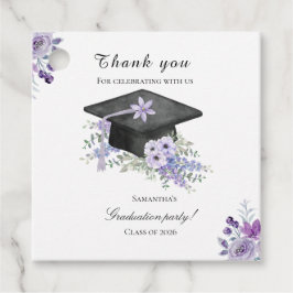 Etiquetas Para Recuerdos Watercolor  Lavander Purple Floral Graduation 