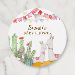 Etiquetas Para Recuerdos Watercolor Llama Desert Cactus Fiesta Baby Shower
