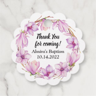 Etiquetas Para Recuerdos Watercolor Magnolia Flower Wreath Pegatina
