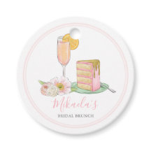 Watercolor Mimosa y Brunch Bridal con torta de got