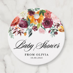 Etiquetas Para Recuerdos Watercolor Otoño Blooms Garland Fall Baby Shower