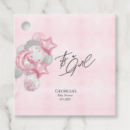 Etiquetas Para Recuerdos Watercolor Pink Balloons Its A Girl Baby Shower