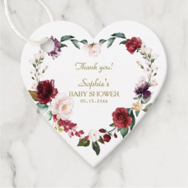 Etiquetas Para Recuerdos Watercolor Rubor Burgundy Floral Baby Shower