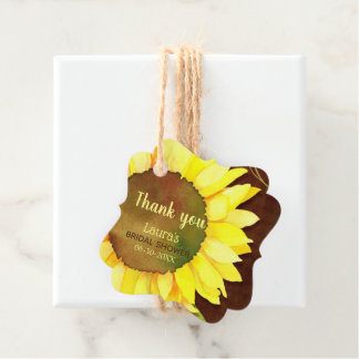 Etiquetas Para Recuerdos Watercolor Sunflower Brillo Ducha