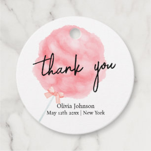 Etiquetas Para Recuerdos Watercolor Sweet Bow Cotton Candy Baby Shower