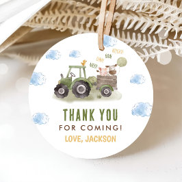 Etiquetas Para Recuerdos Watercolor Tractor Farm 1er cumpleaños