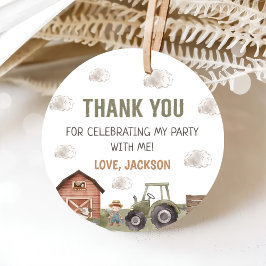 Etiquetas Para Recuerdos Watercolor Tractor Farm 1er cumpleaños