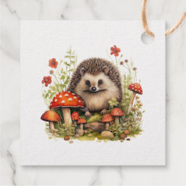 Etiquetas Para Recuerdos Watercolor Woodland Hedgehog Mushrooms Baby Shower