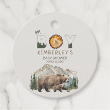 Watercolor Woodland Oh Boy Bear Baby Shower