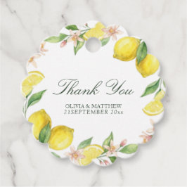Etiquetas Para Recuerdos Watercolor Wreath Mediterranean Citrus Wedding