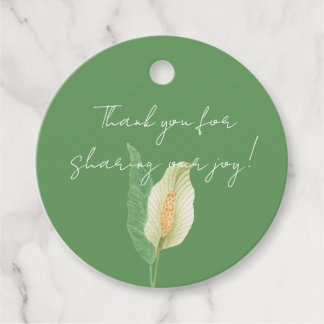 Etiquetas Para Recuerdos Watercolour white peace lily - mimimalist wedding