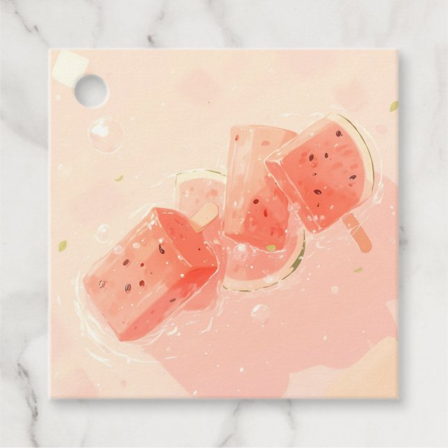 Etiquetas Para Recuerdos Watermelon Popsicle (Anverso)