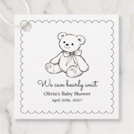 Etiquetas Para Recuerdos "We Can Bearly Wait" Baby Shower Gender Neutral