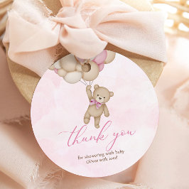 Etiquetas Para Recuerdos We Can Bearly Wait Baby Shower Pink Thank You