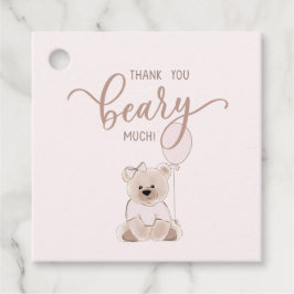 Etiquetas Para Recuerdos We Can Bearly Wait Teddy Bear Pink Baby Shower