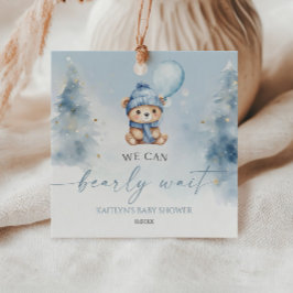Etiquetas Para Recuerdos We Can Bearly Wait Winter Teddy Bear Baby Shower
